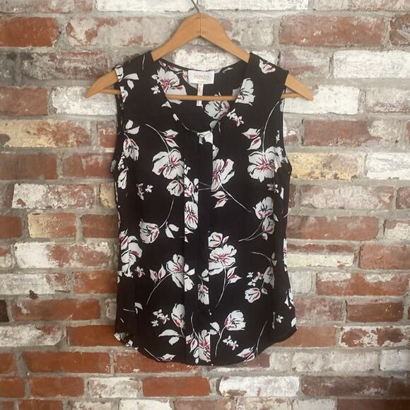 Laundry By Shelli Segal Tops - Laundry by Shelli Segal Black Floral Sleeveless Top Size XS